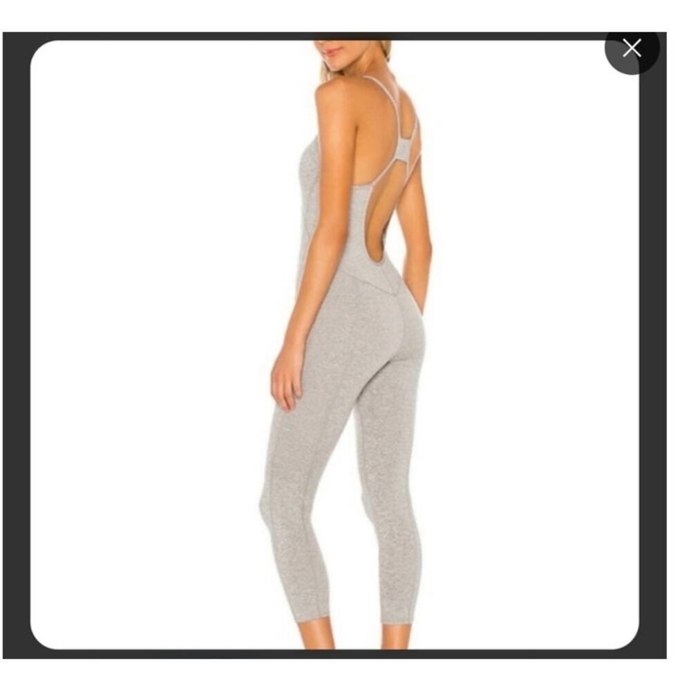 Free People Side To Side Performance Gray Jumpsuit Size: M
